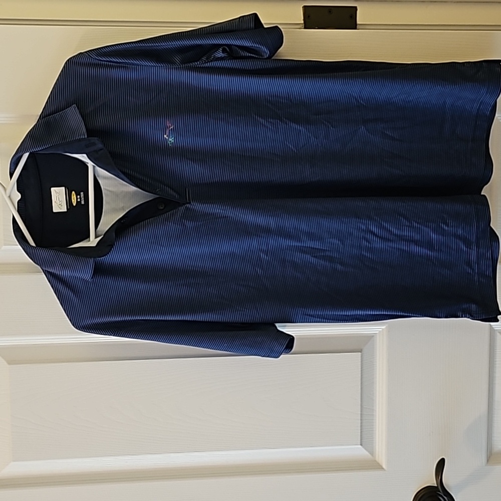 Blue Striped Play-Dry Polo Shirt